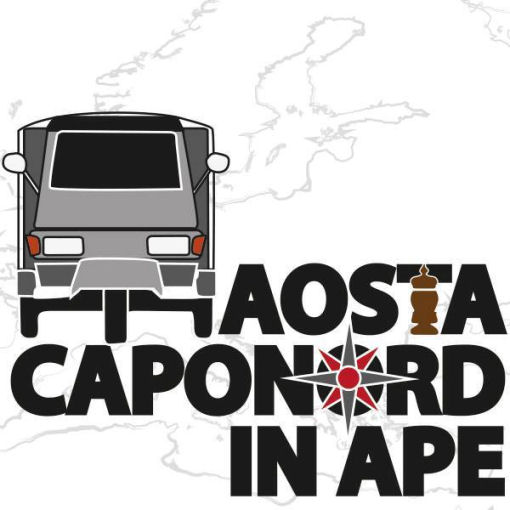 henry favre da aosta a capo nord in ape piaggio