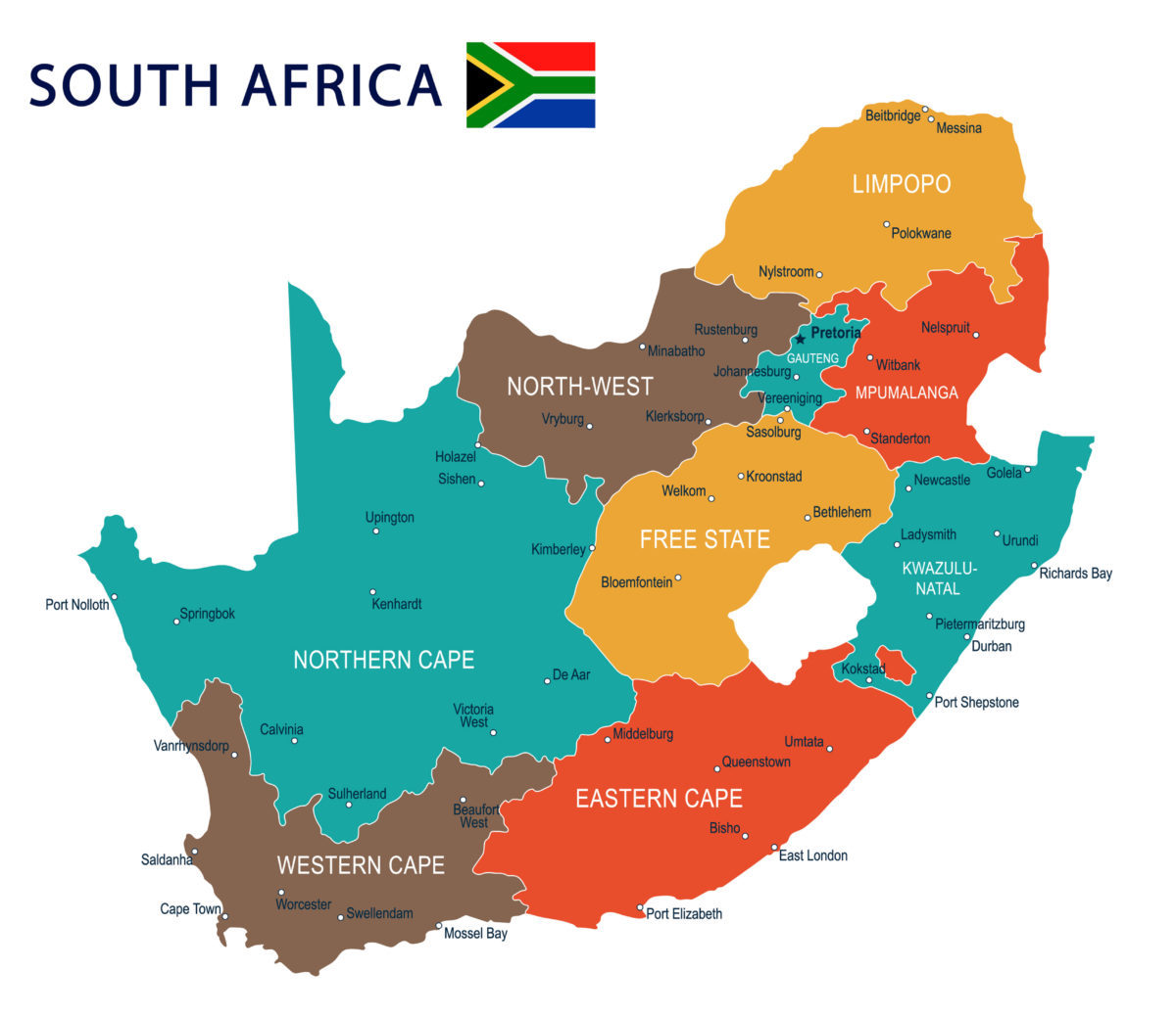 mappa sudafrica