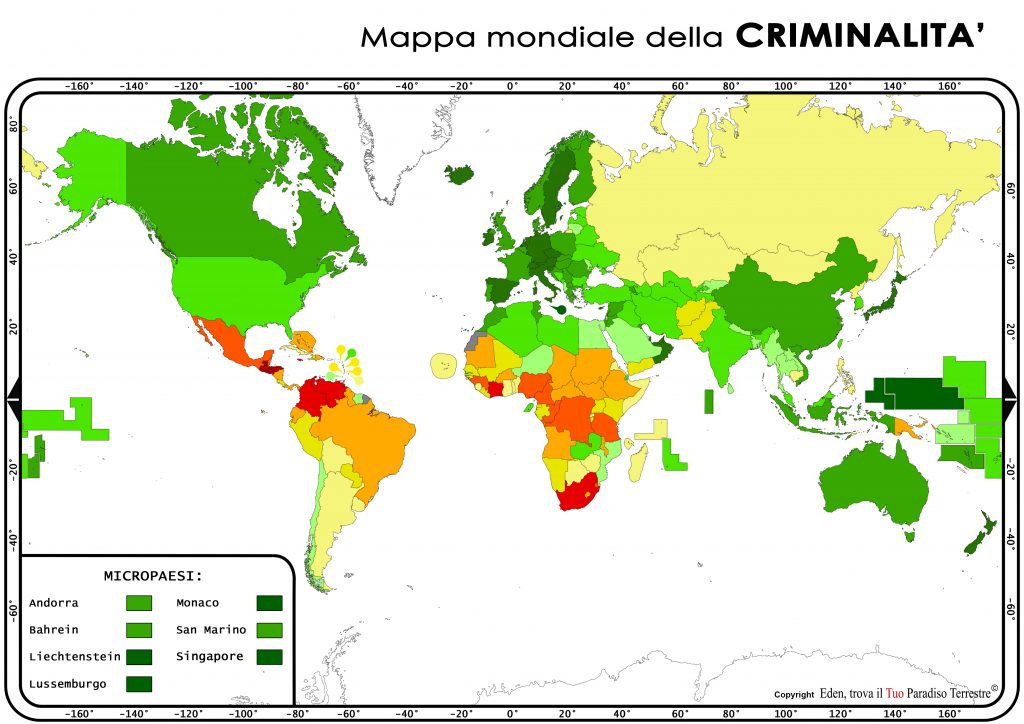 mappa della criminalità nel mondo