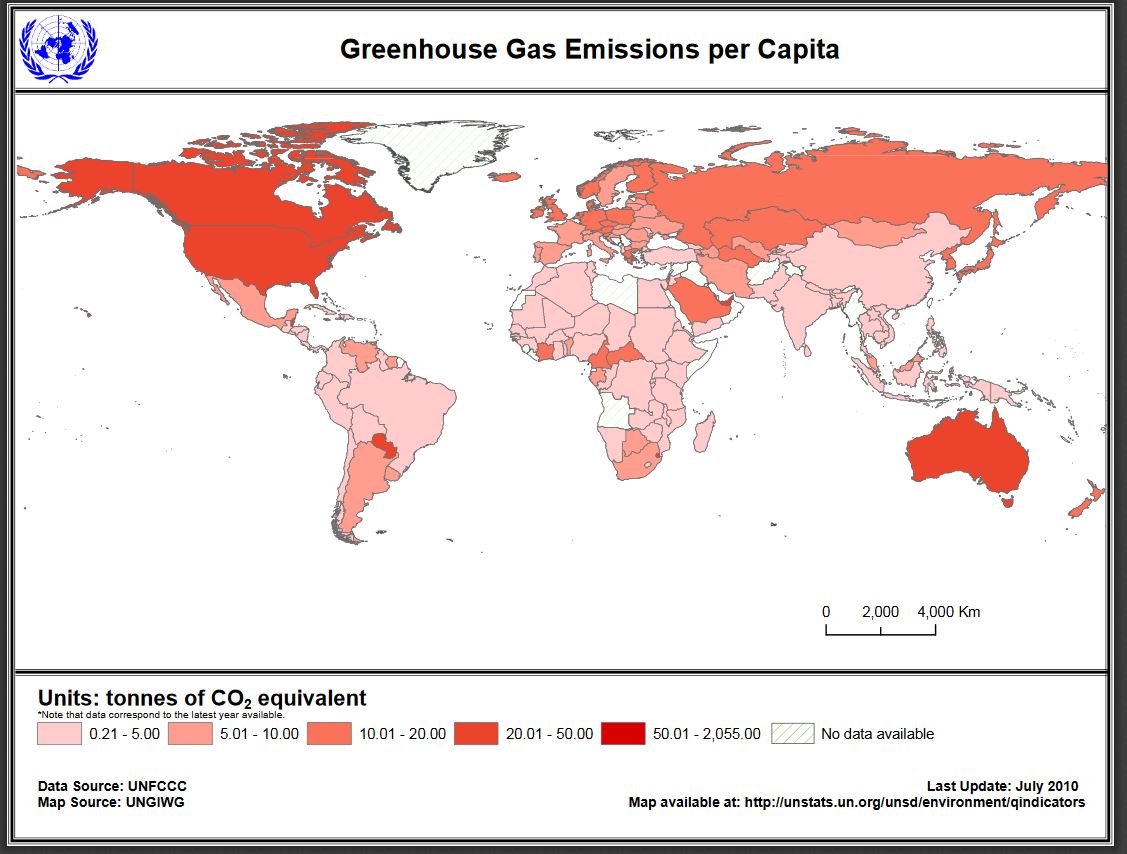 Gas serra emissioni pro capite