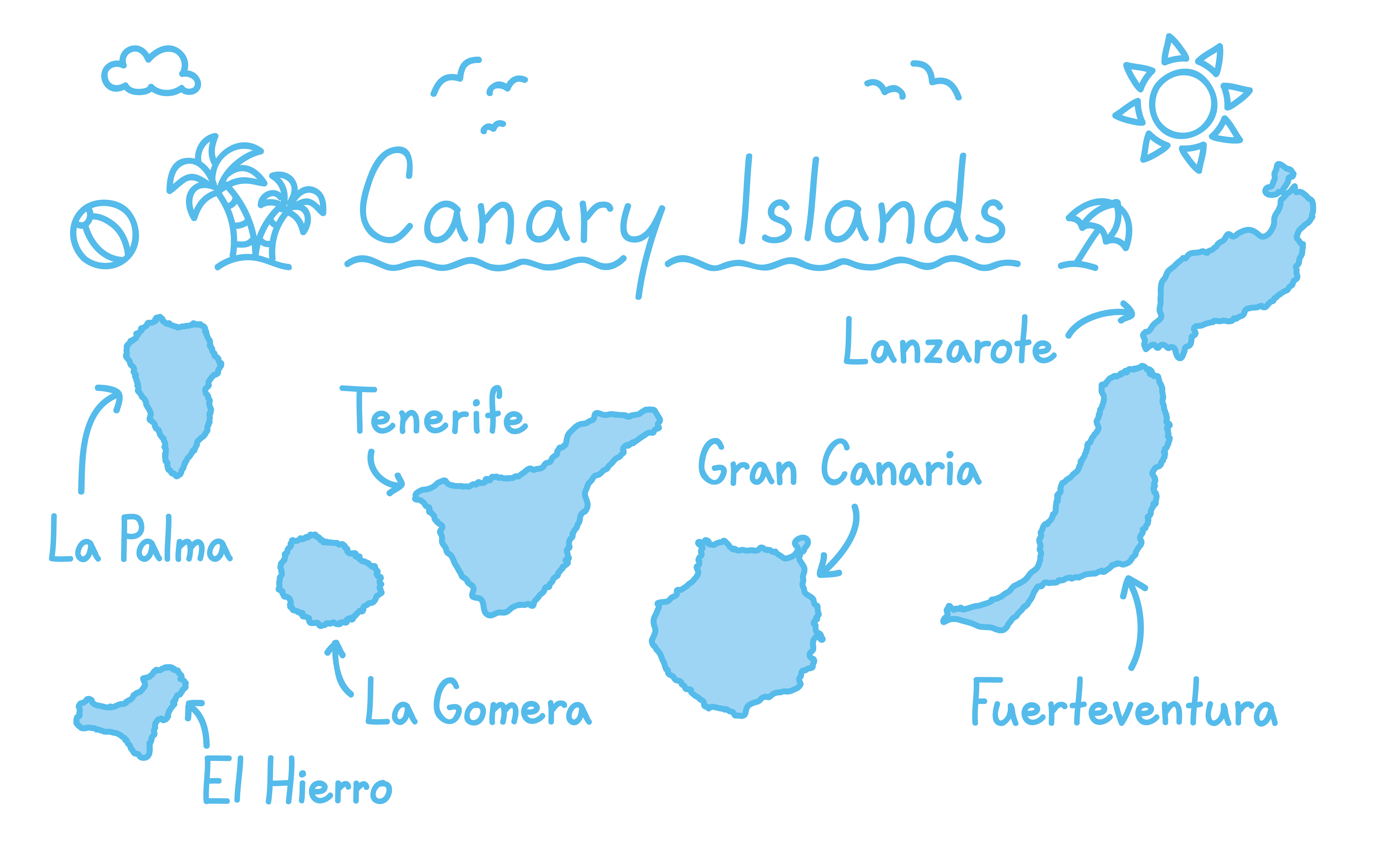 isole canarie mappa
