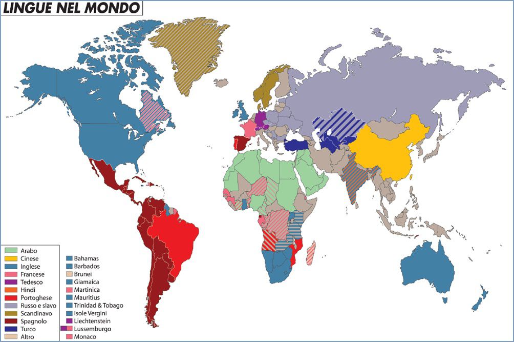 mappa lingue mondo