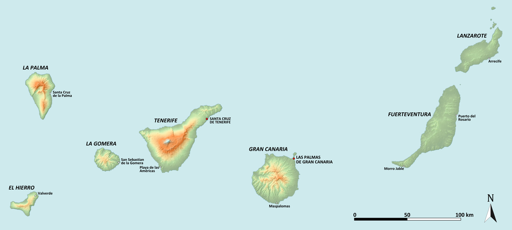 cartina isole canarie