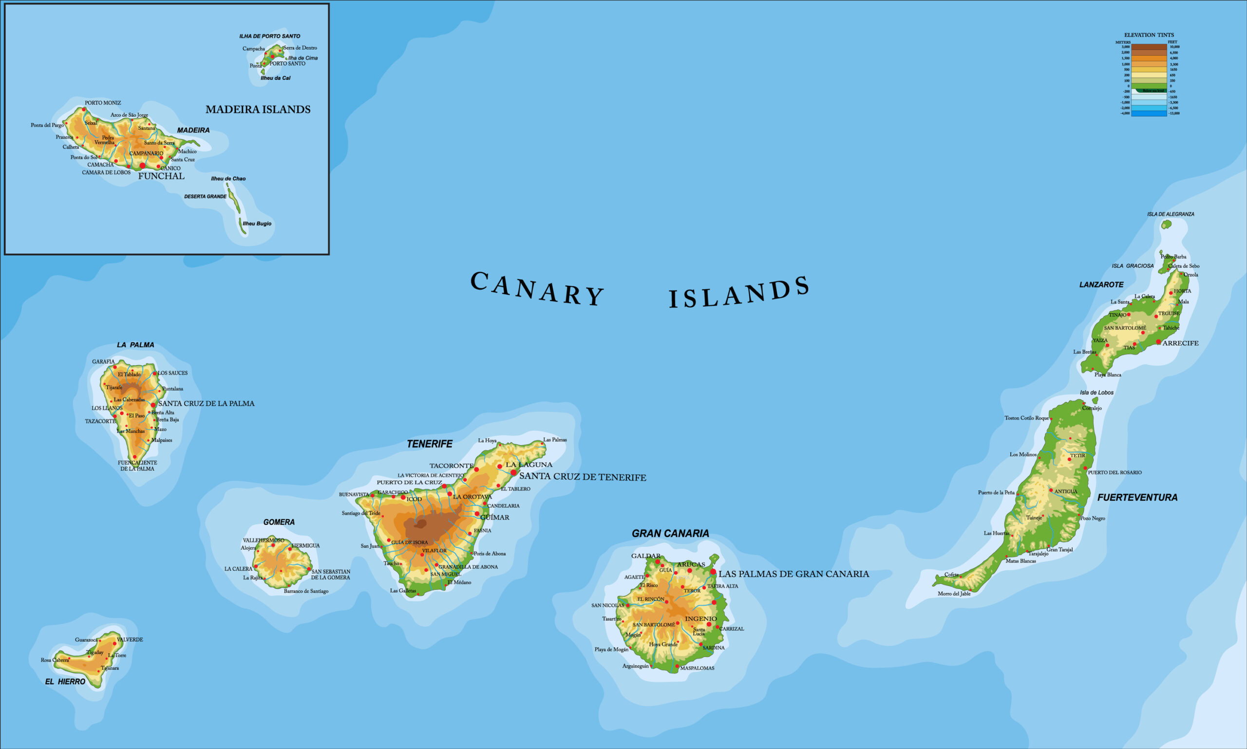 mappa isole canarie fuerteventura