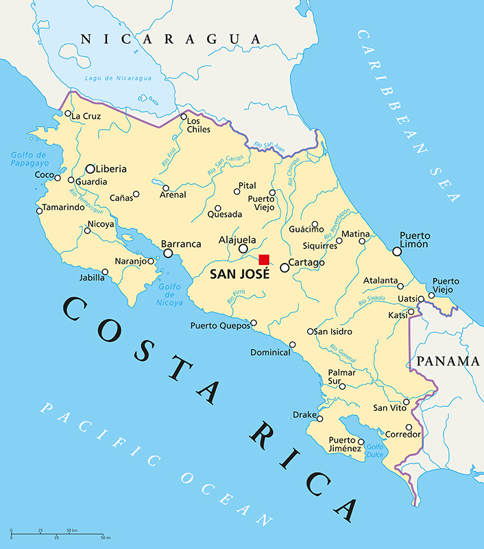 mappa costa rica