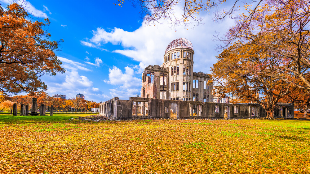 Hiroshima, Giappone alla Bomb Dome Atomic.