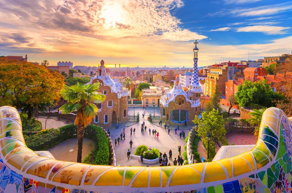 Veduta della città dal Parco Guell a Barcellona, Spagna