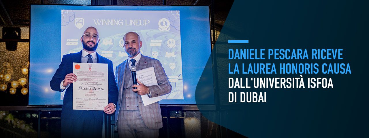 Daniele Pescara riceve la laurea honoris causa dell’Università ISFOA di Dubai